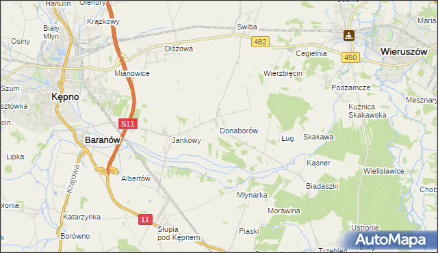 mapa Donaborów, Donaborów na mapie Targeo