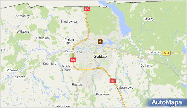 mapa Gołdap, Gołdap na mapie Targeo