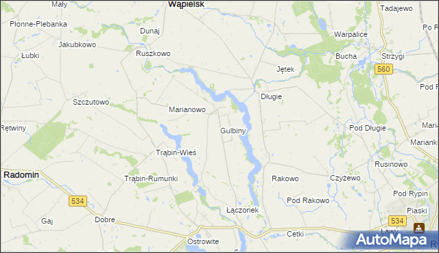 mapa Gulbiny, Gulbiny na mapie Targeo