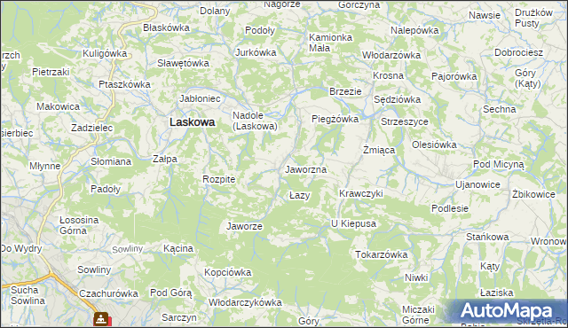 mapa Jaworzna, Jaworzna na mapie Targeo