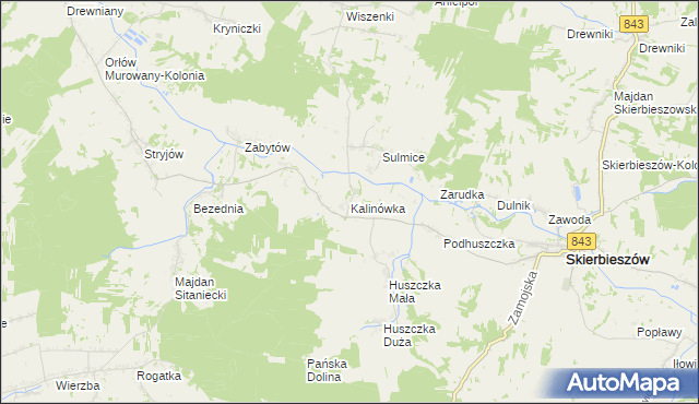 mapa Kalinówka gmina Skierbieszów, Kalinówka gmina Skierbieszów na mapie Targeo