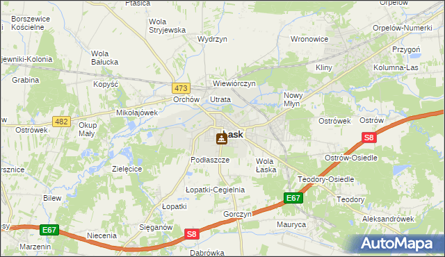 mapa Łask, Łask na mapie Targeo