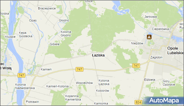 mapa Łaziska powiat opolski, Łaziska powiat opolski na mapie Targeo