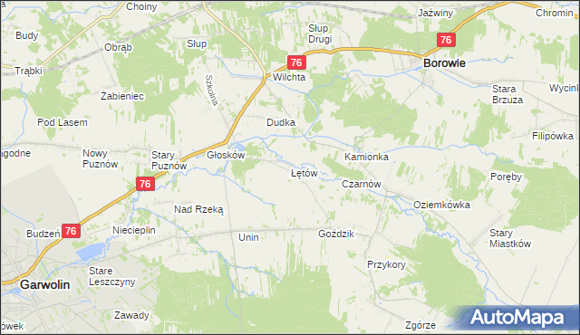 mapa Łętów, Łętów na mapie Targeo