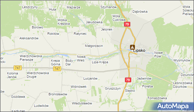 mapa Lipa-Miklas, Lipa-Miklas na mapie Targeo