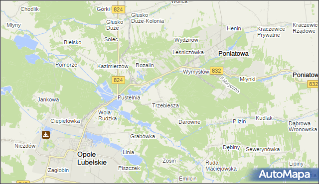 mapa Majdan Trzebieski, Majdan Trzebieski na mapie Targeo