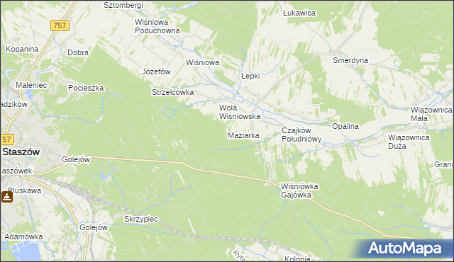 mapa Maziarka gmina Staszów, Maziarka gmina Staszów na mapie Targeo