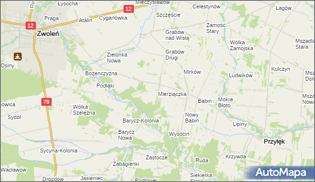 mapa Mierziączka, Mierziączka na mapie Targeo