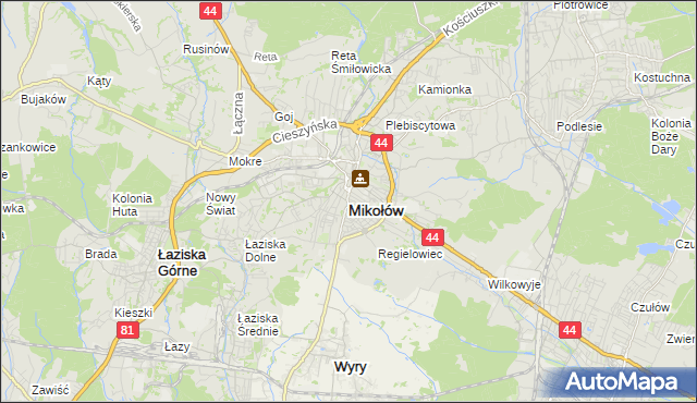 mapa Mikołów, Mikołów na mapie Targeo