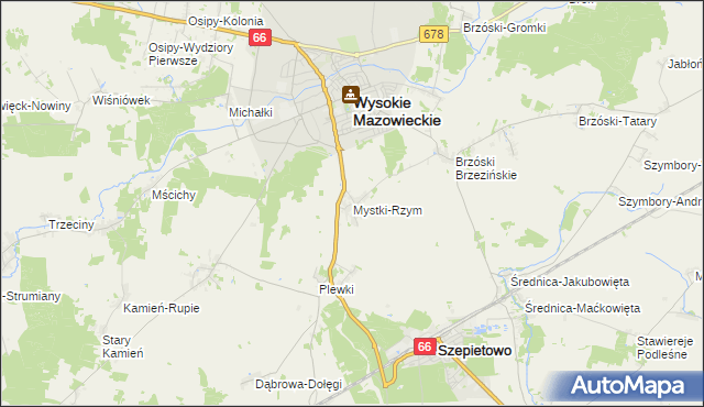 mapa Mystki-Rzym, Mystki-Rzym na mapie Targeo