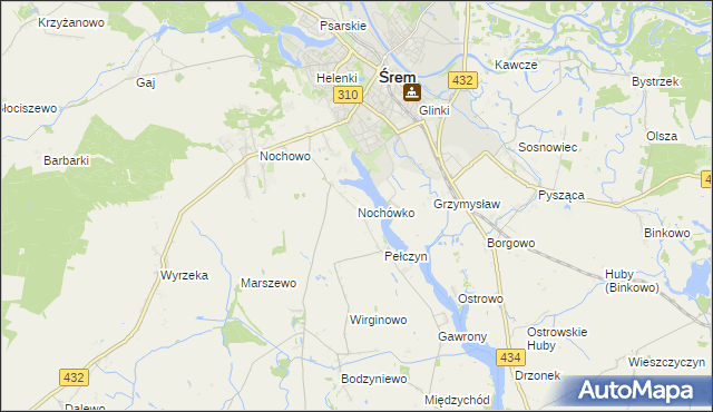 mapa Nochówko, Nochówko na mapie Targeo