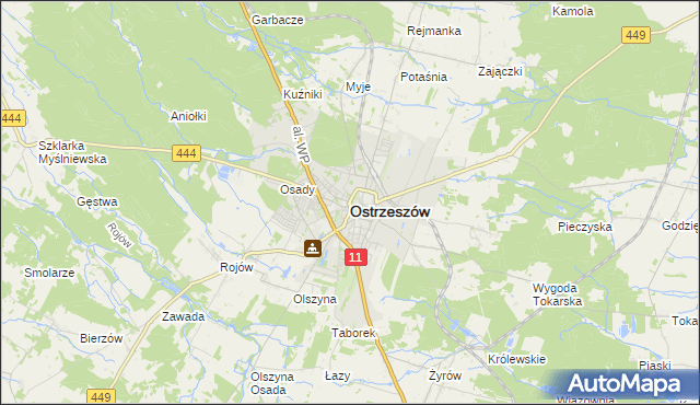 mapa Ostrzeszów, Ostrzeszów na mapie Targeo