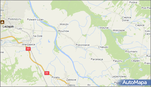 mapa Piskorowice, Piskorowice na mapie Targeo