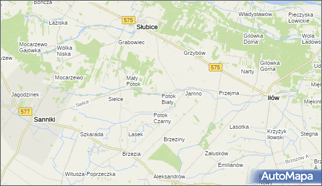 mapa Potok Biały, Potok Biały na mapie Targeo