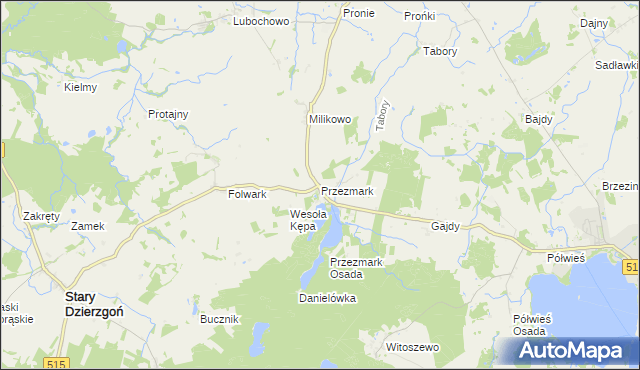 mapa Przezmark gmina Stary Dzierzgoń, Przezmark gmina Stary Dzierzgoń na mapie Targeo