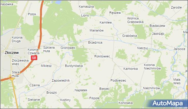 mapa Rokitowiec, Rokitowiec na mapie Targeo