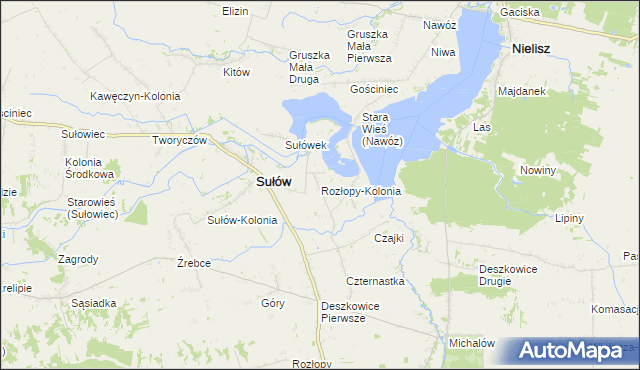 mapa Rozłopy-Kolonia, Rozłopy-Kolonia na mapie Targeo