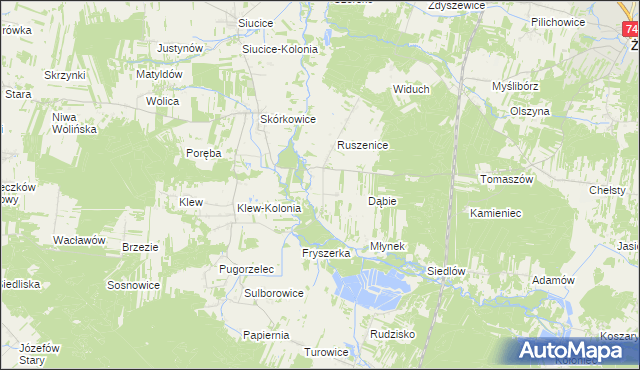 mapa Ruszenice-Kolonia, Ruszenice-Kolonia na mapie Targeo