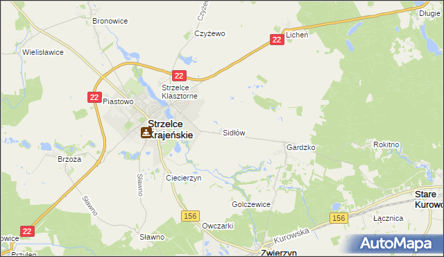 mapa Sidłów, Sidłów na mapie Targeo