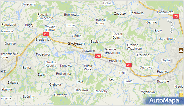 mapa Siedliska Sławęcińskie, Siedliska Sławęcińskie na mapie Targeo