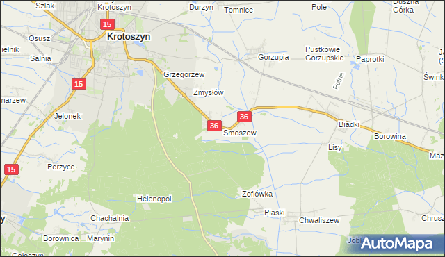 mapa Smoszew, Smoszew na mapie Targeo