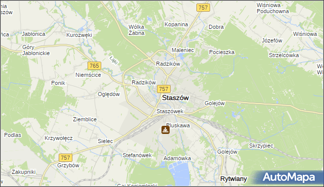 mapa Staszów, Staszów na mapie Targeo