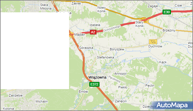mapa Stefanówka gmina Wiązowna, Stefanówka gmina Wiązowna na mapie Targeo
