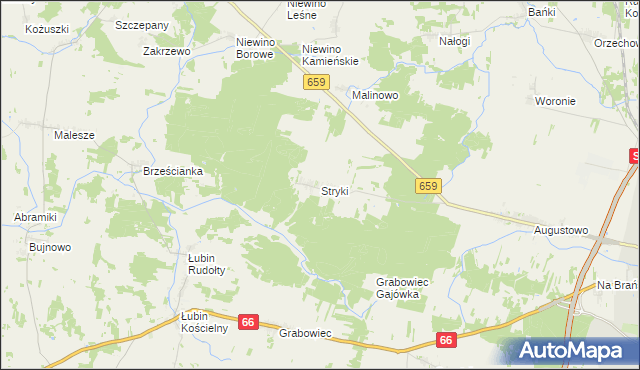 mapa Stryki, Stryki na mapie Targeo