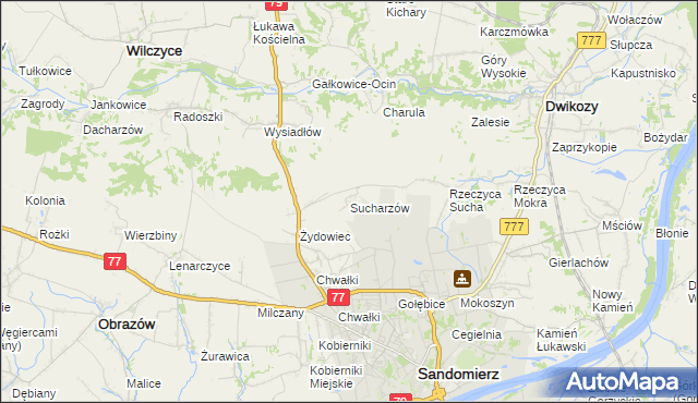 mapa Sucharzów, Sucharzów na mapie Targeo