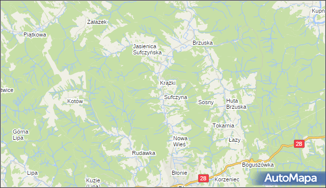 mapa Sufczyna, Sufczyna na mapie Targeo