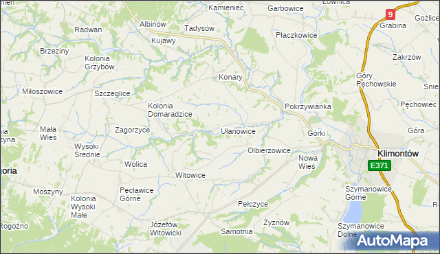 mapa Ułanowice, Ułanowice na mapie Targeo