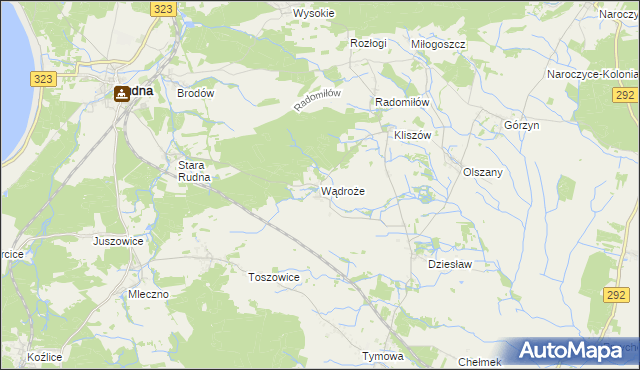 mapa Wądroże, Wądroże na mapie Targeo