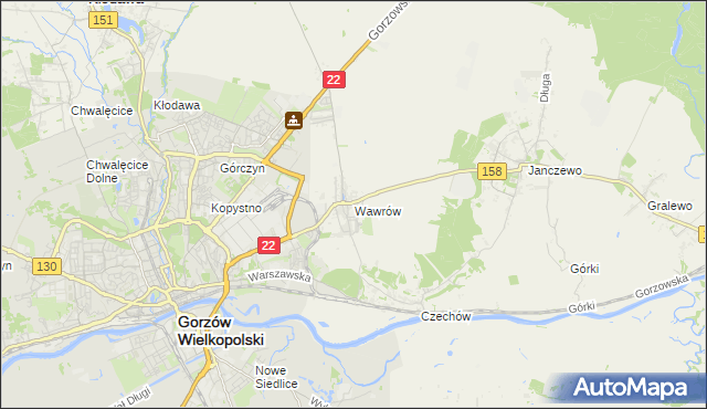 mapa Wawrów, Wawrów na mapie Targeo