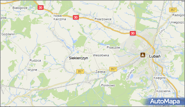 mapa Wesołówka gmina Siekierczyn, Wesołówka gmina Siekierczyn na mapie Targeo