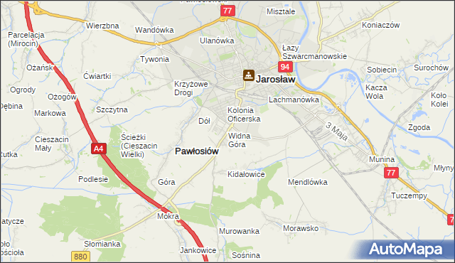 mapa Widna Góra, Widna Góra na mapie Targeo