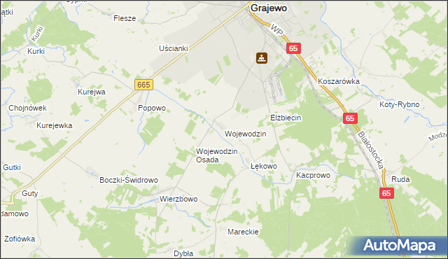 mapa Wojewodzin, Wojewodzin na mapie Targeo