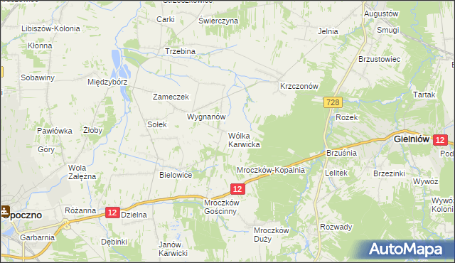 mapa Wólka Karwicka, Wólka Karwicka na mapie Targeo