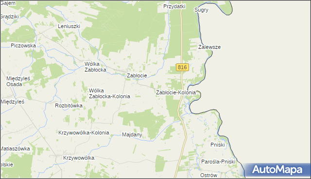 mapa Zabłocie-Kolonia, Zabłocie-Kolonia na mapie Targeo