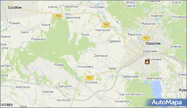 mapa Ziemblice, Ziemblice na mapie Targeo