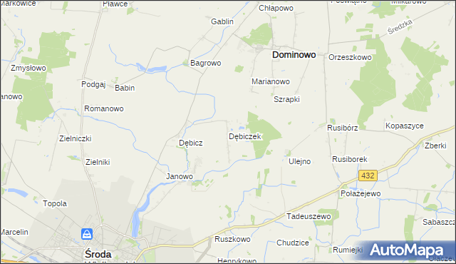 mapa Dębiczek, Dębiczek na mapie Targeo