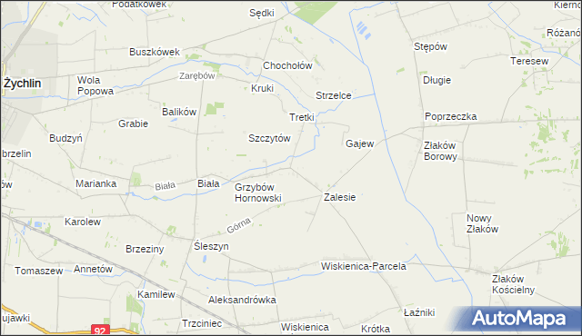 mapa Grzybów Dolny, Grzybów Dolny na mapie Targeo