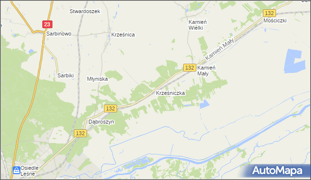 mapa Krześniczka, Krześniczka na mapie Targeo