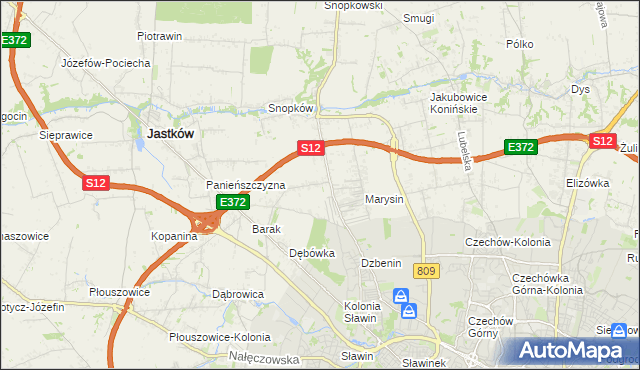 mapa Natalin gmina Jastków, Natalin gmina Jastków na mapie Targeo