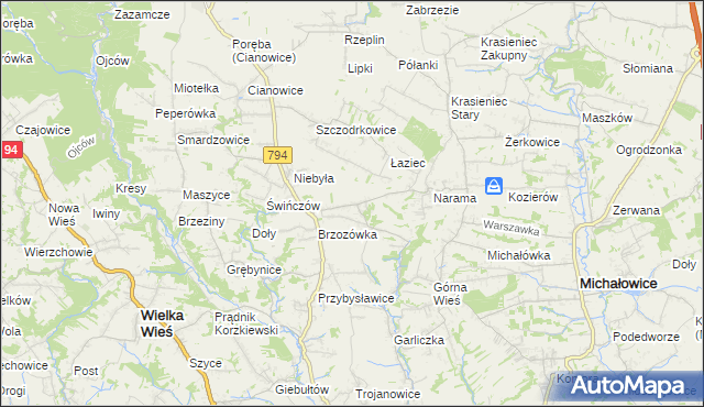 mapa Owczary gmina Zielonki, Owczary gmina Zielonki na mapie Targeo