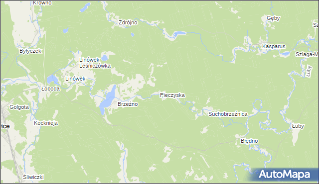 mapa Pieczyska gmina Osiek, Pieczyska gmina Osiek na mapie Targeo