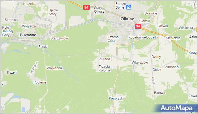 mapa Żurada, Żurada na mapie Targeo