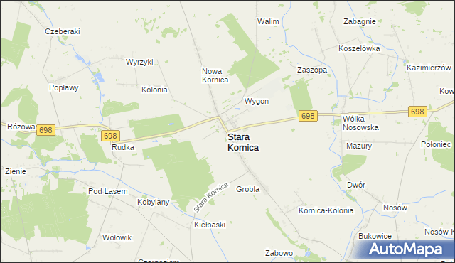 mapa Stara Kornica, Stara Kornica na mapie Targeo