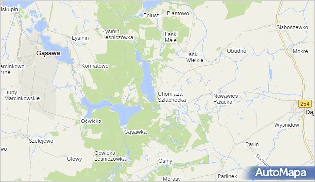 mapa Chomiąża Szlachecka, Chomiąża Szlachecka na mapie Targeo