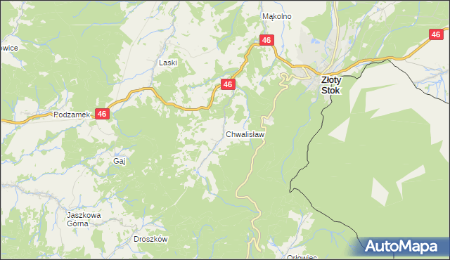 mapa Chwalisław, Chwalisław na mapie Targeo