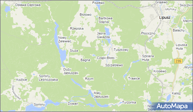 mapa Czajki-Błoto, Czajki-Błoto na mapie Targeo